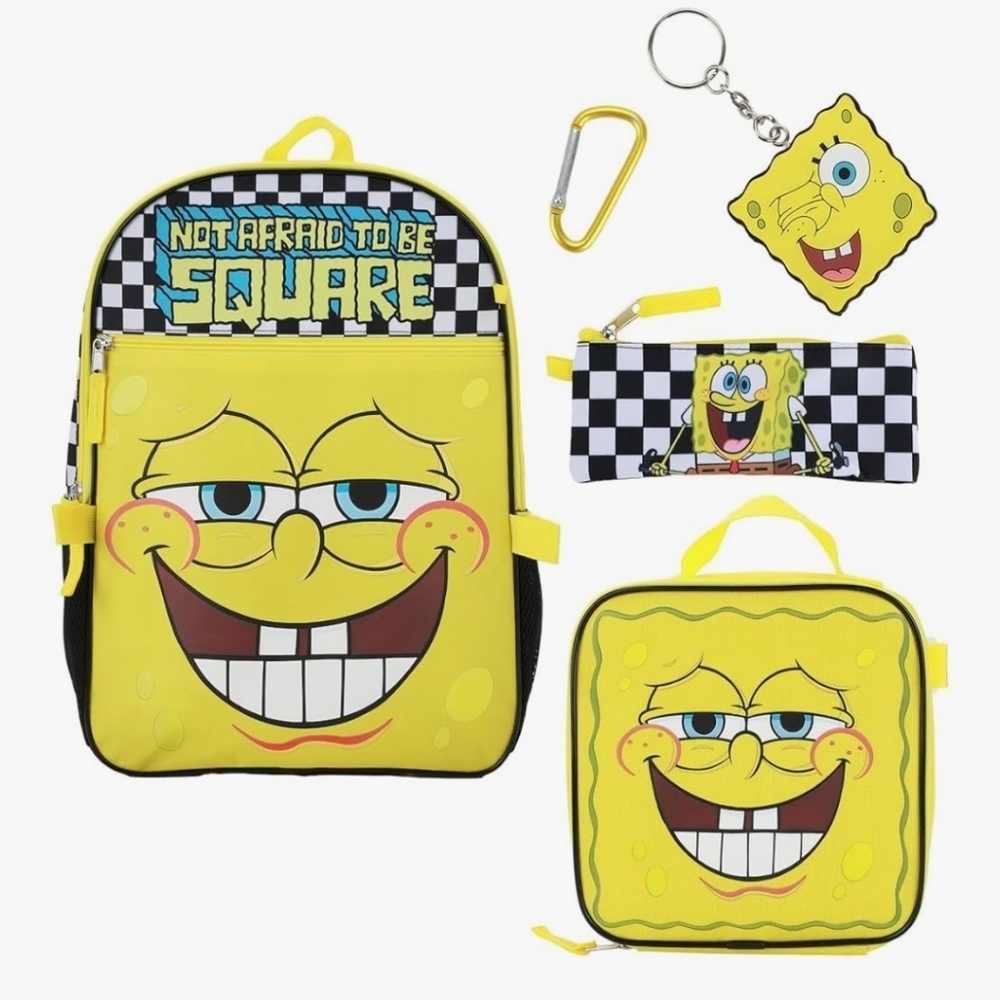 SquarePants Yellow Kids Backpack and Lunch Bag Set